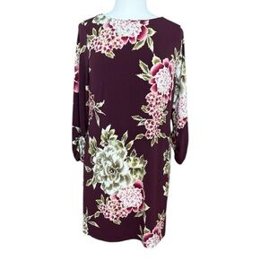 Chico's Red Sheath Dress with Dolman Sleeves and Bateau Neckline 1P